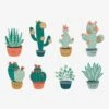 8 Grands Stickers Cactus Vert / Multicolore - Vertbaudet