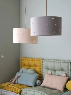 Abat-jour à Suspendre Motifs Perforés Rose Poudré - Vertbaudet -Boutique Bébé abat jour a suspendre motifs perfores 2