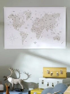 Affiche Carte Du Monde LES PETITES DATES Marron Imprimé - Les Petites Dates -Boutique Bébé affiche carte du monde les petites dates 4