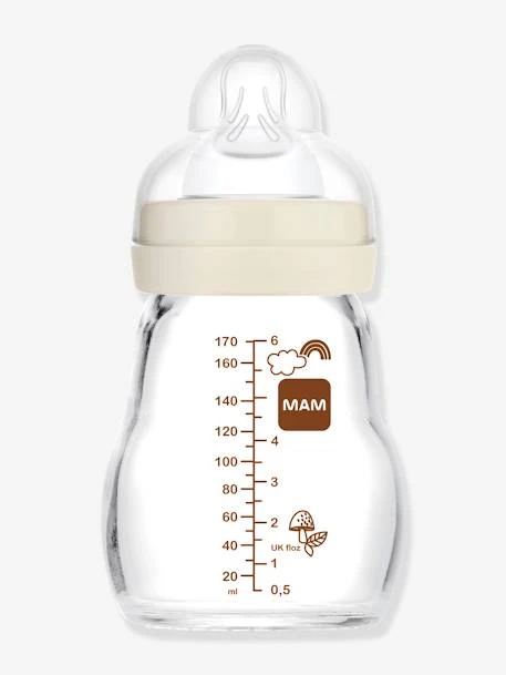 Biberon Verre 170 Ml MAM Feel Good Débit 1 Beige - Mam 2 Biberon Verre 170 Ml MAM Feel Good Débit 1 Beige - Mam – Image 2