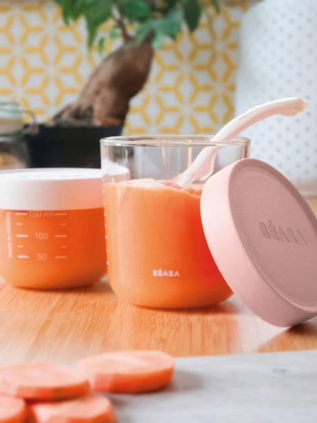 Coffret De 2 Pots De Conservation En Verre BEABA Airy Green/ Light Mist - Beaba 2 Coffret De 2 Pots De Conservation En Verre BEABA Airy Green/ Light Mist - Beaba – Image 2