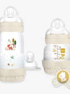 Coffret Naissance Biberons + Tétines + Sucette MAM Lin - Mam