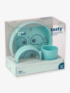 Coffret Repas 3 Pièces DONE BY DEER Sea Friends En Silicone Bleu - Done By Deer -Boutique Bébé coffret repas 3 pieces done by deer sea friends en silicone 2