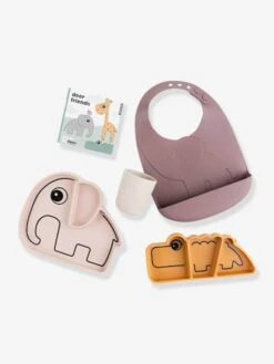 Coffret Repas 4 Pièces DONE BY DEER Goodie Box Stick&Stay En Silicone Bleu/gris/vert - Done By Deer -Boutique Bébé coffret repas 4 pieces done by deer goodie box stickstay en silicone 4