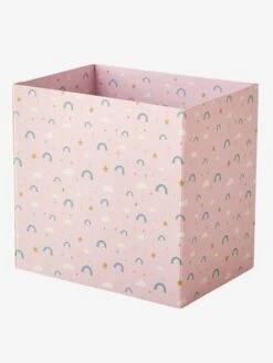 Corbeille En Carton Pliable Arc-en-ciel Rose - Vertbaudet -Boutique Bébé corbeille en carton pliable arc en ciel 4