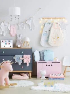 Couverture En Microfibre Imprimée étoiles Gris Clair - Vertbaudet -Boutique Bébé couverture en microfibre imprimee etoiles 5