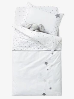 Drap-housse Bébé PLUIE D'ETOILES Blanc / étoiles - Vertbaudet -Boutique Bébé drap housse bebe pluie detoiles 2