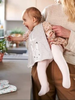 Grand Bavoir Enfant Gris Chiné - Vertbaudet -Boutique Bébé grand bavoir enfant 4
