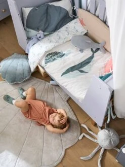 Grand Tapis En Fourrure Coquillage SOUS L'OCÉAN Ecru - Vertbaudet -Boutique Bébé grand tapis en fourrure coquillage sous locean 2