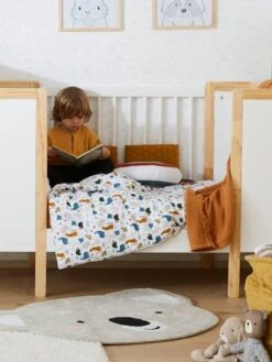 Housse De Couette Bébé MINI ZOO Blanc / Multicolore - Vertbaudet -Boutique Bébé housse de couette bebe mini zoo 2