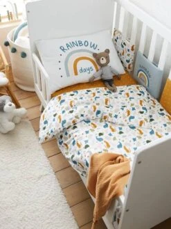 Housse De Couette Bébé MINI ZOO Blanc / Multicolore - Vertbaudet -Boutique Bébé housse de couette bebe mini zoo 3
