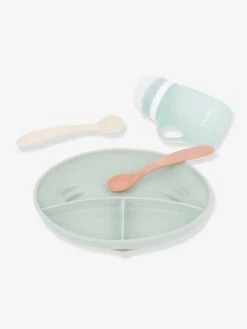 Kit Repas Silicone BABYMOOV Grow’Isy Vert/terracotta - Babymoov -Boutique Bébé kit repas silicone babymoov growisy 2
