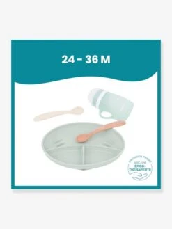Kit Repas Silicone BABYMOOV Grow’Isy Vert/terracotta - Babymoov -Boutique Bébé kit repas silicone babymoov growisy 3