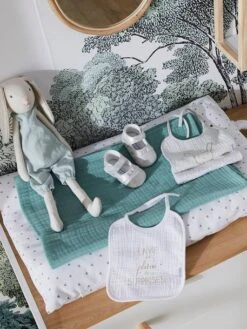 Les 3 Bavoirs à Liens En Gaze De Coton Blanc/gris - Vertbaudet -Boutique Bébé les 3 bavoirs a liens en gaze de coton 4