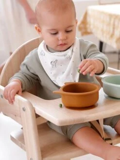 Lot De 2 Bavoirs Bandanas Petit Nomade Lot Caramel Ivoire Imprimé - Vertbaudet -Boutique Bébé lot de 2 bavoirs bandanas petit nomade 4