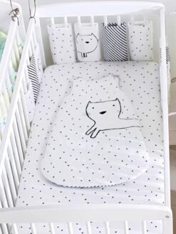 Lot De 2 Draps-housses Bébé En Jersey Extensible Imprimé étoiles Gris Chiné/blanc - Vertbaudet -Boutique Bébé lot de 2 draps housses bebe en jersey extensible imprime etoiles 2