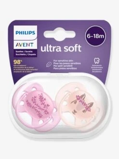 Lot De 2 Sucettes Ultra Douces 2e âge Philips AVENT Ecureuil/fleurs - Philips Avent -Boutique Bébé lot de 2 sucettes ultra douces 2e age philips avent 5