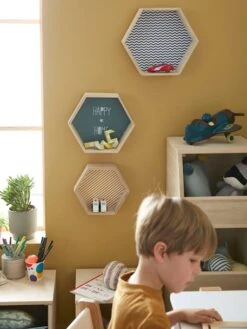 Lot De 3 étagères Hexagones Enfant Bois/multicolore - Vertbaudet -Boutique Bébé lot de 3 etageres hexagones enfant 3