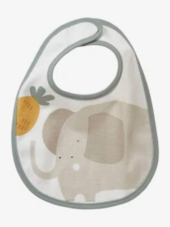 Lot De 7 Bavoirs Naissance En Coton Bio* Vertbaudet Blanc Jungle - Vertbaudet -Boutique Bébé lot de 7 bavoirs naissance en coton bio vertbaudet 4