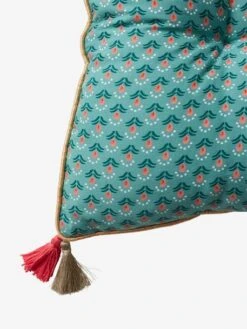 Matelas De Sol Velours Eden India Vert / Rose - Vertbaudet -Boutique Bébé matelas de sol velours eden india 3