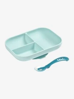 Set Vaisselle 2 Pièces Silicone BEABA Gris Clair - Beaba