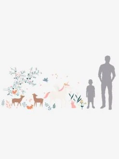 Sticker Géant Forêt Enchantée Gris - Vertbaudet -Boutique Bébé sticker geant foret enchantee 2