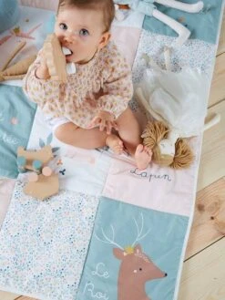 Tapis De Sol Patchwork FORET ENCHANTEE Rose / Multicolore - Vertbaudet -Boutique Bébé tapis de sol patchwork foret enchantee 5