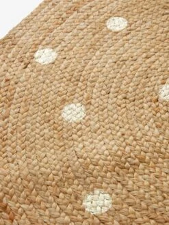 Tapis Jute à Pois Dorés Beige Clair Uni Avec Decor - Vertbaudet -Boutique Bébé tapis jute a pois dores 2