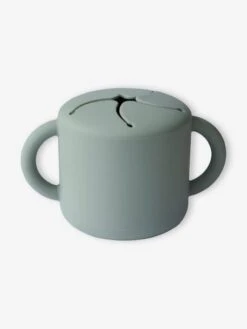 Tasse à Goûter MUSHIE En Silicone Vert - Mushie -Boutique Bébé tasse a gouter mushie en silicone 3